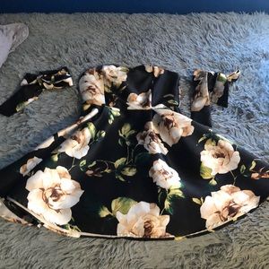 Semi formal dress with matching arm cuffs